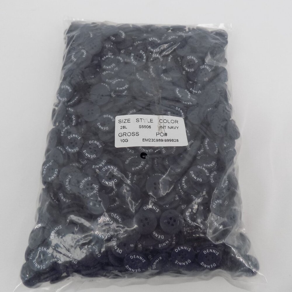 Navy Blue 4 hole 28L Button 11/16" 17.8mm 10 Gross 1440 buttons Flat Opaque LOGO
